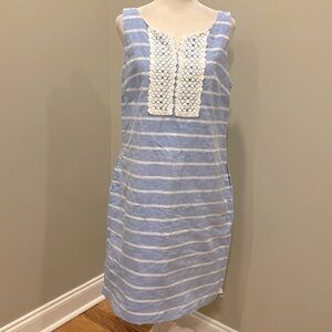 Talbots Blue and White Striped Dress